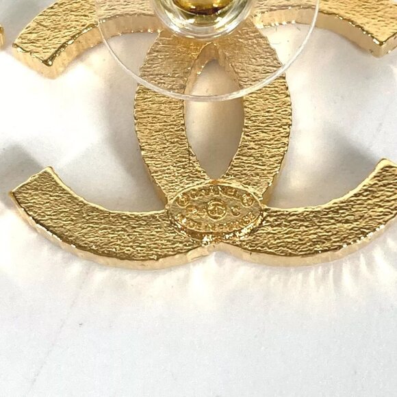 CHANEL 24C CC CC Mark Accessories Pierce Metal Gold/Black Unused - Picture 2 of 7
